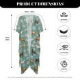 thumbnail image 6 of DISNIMO Horse Flower Print Women's Summer Bikini Cover Ups Casual Fashion Kimono Bathing Suit Coverup Long Loose Open Front Beach Cover Up, 6 of 6