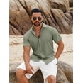 thumbnail image 5 of COOFANDY Sage Button Up Shirt Short Sleeve Cruise Beach Summer Party, 5 of 10