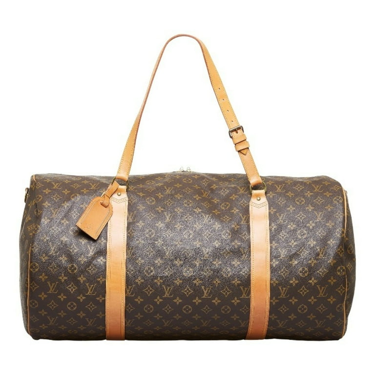 LOUIS VUITTON Keepall Bandouliere 50 Monogram TopHandlebag Brown PVC Gold  Unisex