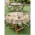 thumbnail image 5 of Outdoor Tablecloth with Umbrella Hole Zipper Sand Tan Monstera Round Tablecloth 54" Waterproof Outside Table Cloth Palm Tree Leaf Boho Botanical Tropical Patio Table Cover Tablecloths for Picnic, 5 of 8