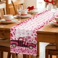 thumbnail image 5 of Valentine's Day Table Runner - 108 Inch Long Pink Romantic Truck Love Roses Red Plaid Cotton and Linen Blended Dress Scarves Farmhouse Table Runner for Kitchen Dining, Coffee Table, 13" x 108", 5 of 8