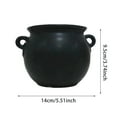 thumbnail image 3 of Halloween Witch Cauldron Candy Bowl - 5.5 Inch Black Ceramic Cauldron Pot for Candy Holder, Party Decor, St. Patrick’s Day Treats, Snacks, Fruits, Office & Home Events, Reusable and Sturdy, 3 of 6
