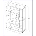 thumbnail image 4 of Bookshelf 5 Tier 60”h Modern | Glossy White Laminate Clear Tempered Glass | White MDF, 4 of 6