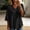 Black, variant on Womens Cotton Linen Shirt 3/4 Length Sleeve V Neck Beach Vacation Tshirts Tunic Tops for Women Summer Blouses for Women Linen Clothing for Women Summer Linen Tops,Black,L