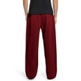 thumbnail image 3 of Mohiass Mens Wide Leg Sweatpants Lounge Open Bottom Casual Joggers Pants Big and Tall Fleece Athletic Baggy Trousers with Pockets Wine S, 3 of 4