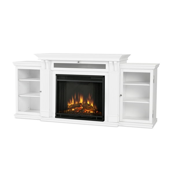 Calie Entertainment Center Electric, Valmont Entertainment Center Electric Fireplace In White By Real Flame