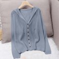 thumbnail image 2 of Sun Protection Hooded for Womens Button Down Long Sleeve Drawstring Thin Comfy Breathable Jacket with Pockets One Size, 2 of 7