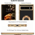 thumbnail image 5 of for Google Pixel 6A Case with Ring Holder Kickstand 360 Degree Rotation  Car Finger Soft TPU Slim Cover Shockproof Full Body Protective Phone Case for Google Pixel 6a, Black, 5 of 16