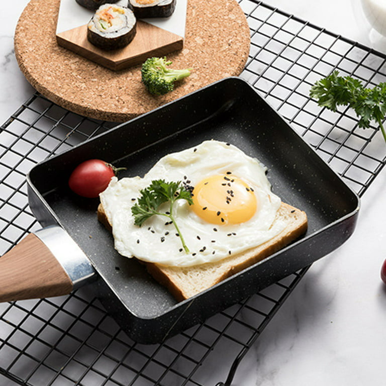 Japanese Omelette Pan Maifan Stone Non-stick Egg Roll Pan Frying Pan With  Wood Handle for Food Cooking 