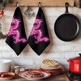 thumbnail image 6 of Dragon Flames Kitchen Towels Set of 4, Purple Dragons Abstract Modern Art Absorbent Dish Towels for Kitchen, Microfiber Hand Towel, Quick Drying Tea Towel for Cleaning Decorative Dishcloths, 6 of 7