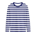 thumbnail image 2 of RRMuAzgs Girls Long Sleeve Tops Color Blocked Striped Crewneck T-Shirts Loose Fit Pullover Shirt for 3-14Years, 2 of 8