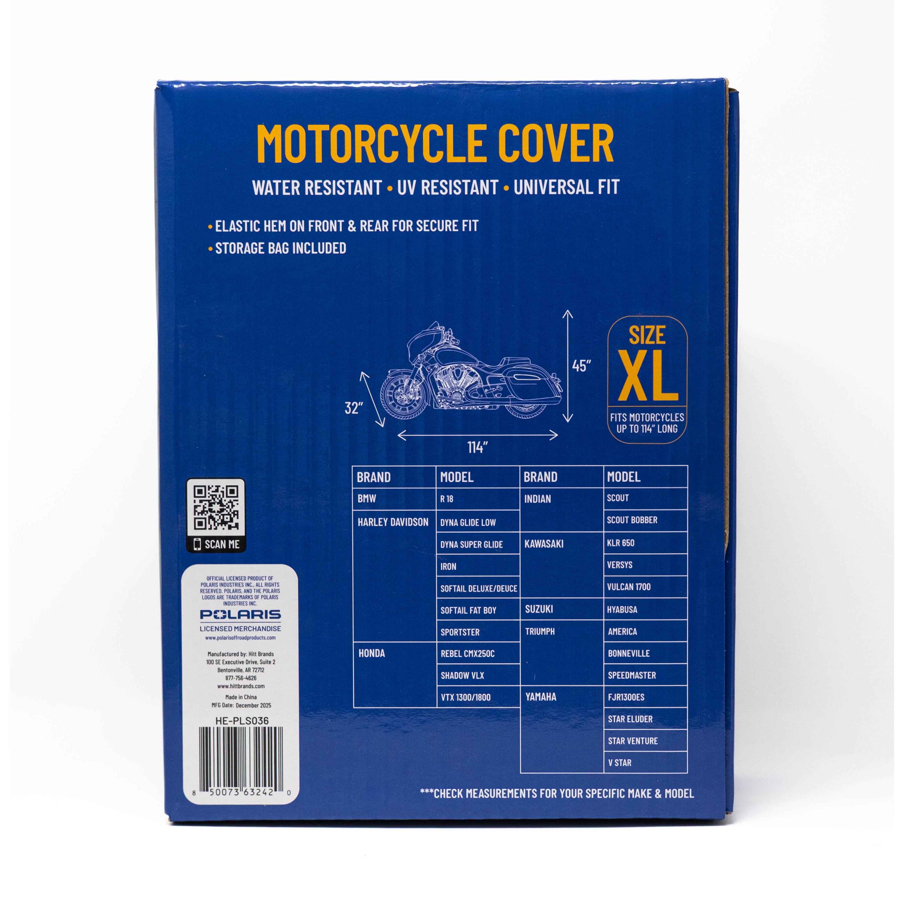 Polaris Standard Motorcycle Cover- Extra Large up to 114"