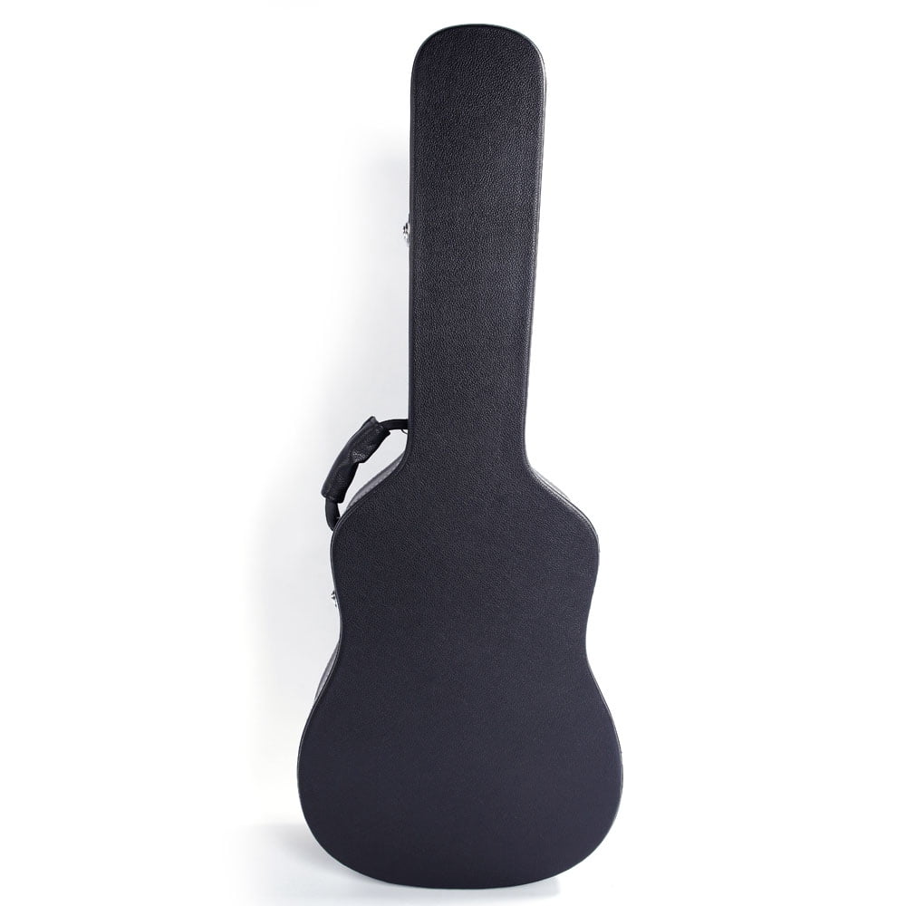 Kepooman 41" Acoustic Guitar Case Waterproof Hardshell Thick Padding Waterproof for Most Acoustic Guitars Microgroove Flat Portable Handy Case - Black