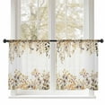 thumbnail image 7 of Sheer Curtains 45 inches Long 2 Panels Set Fall Floral Wildflower Plant Watercolor Berry Leaf Tiers Sheers Rod Pocket Small Window Short Curtains for Kitchen Cafe, Each 52" W x 45" L, 7 of 7