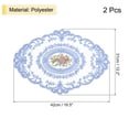 thumbnail image 2 of 2 Paquetes Salvamanteles de Encaje Retro 12X16-In Oval Embroidered Table Place Mats French Crochet Doilies Coasters Cup Mat For Home Wedding, Gray, 2 of 7