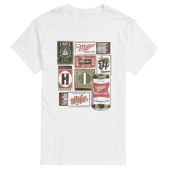 Miller High Life - Match Box Collage - Men's Short Sleeve Graphic T-Shirt
