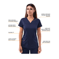 thumbnail image 3 of Adar Pro Sarraus pour Femmes - Haut de Sarrau à Encolure Cœur en V, 3 of 7