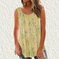 thumbnail image 2 of Summer Savings Clearance! Ecqkame Tank Tops for Women 2024 Fashion Solid Color Round-Neck Loose Casual Sleeveless Pullover Tops for Women Yellow S, 2 of 5