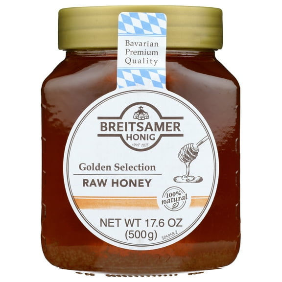 Pack of 6, Breitsamer Honig Golden Selection Raw Honey, 17.6 oz