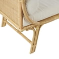 thumbnail image 5 of DecMode Rattan Wrapped Bench with White Fabric Seat and Side Cushions, Light Brown, 5 of 9