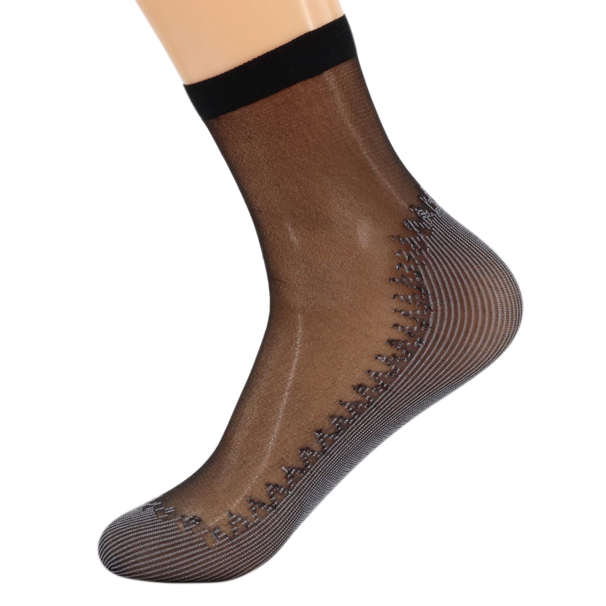 Women's 10-Pack Sheer Ankle Socks - Anti-Slip Cotton Sole & Reinforced Toe, Fits Shoe Size 5-10
