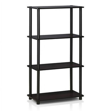 Turn-N-Tube 4-Tier Multipurpose Shelf Display Rack, Dark Walnut