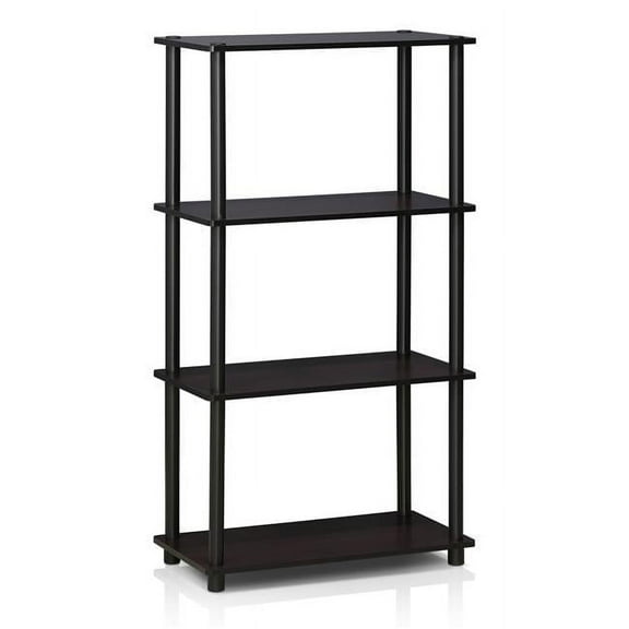 Turn-N-Tube 4-Tier Multipurpose Shelf Display Rack, Dark Walnut