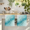 thumbnail image 4 of Turquoise Ombre Marble Kitchen Towels Set of 3, Modern Abstract Art Marble Fluid Absorbent Dish Towels for Kitchen, Microfiber Hand Towel, Quick Drying Tea Towel for Cleaning Decorative Dishcloths, 4 of 7