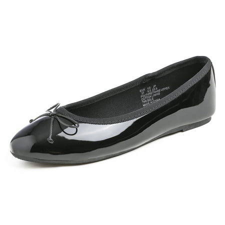 

Feversole Women s Macaroon Colorful Memory Foam Cushion Insock Patent Ballet Flat Black 7.5 M US