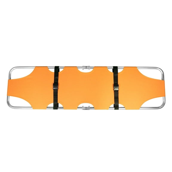 LINE2design Portable Emergency Rescue Patient Transport Stretcher, Steel Bars, Orange, 1 Pack