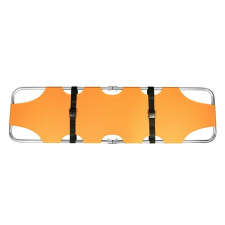 LINE2design Portable Emergency Rescue Patient Transport Stretcher, Steel Bars, Orange, 1 Pack