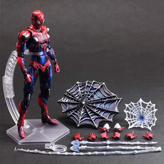 Figuras de acción de Marvel Spiderman para niños, juguetes de Pvc de articulaciones móviles, edición modificada, modelo de colección, regalo, 25CM Fivean unisex