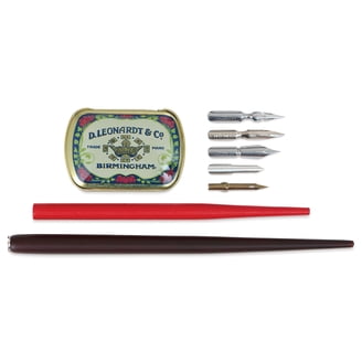 Manuscript Modern Calligraphy Oblique Pen Set - Rainbow Metallic Holder For Beginners & Pros
