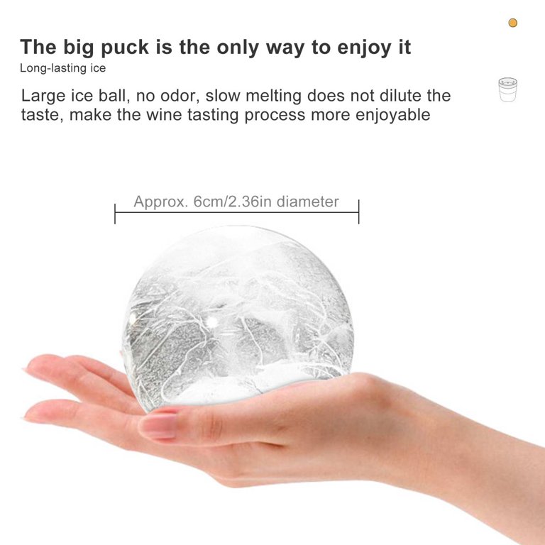 Ice ball maker dilutes slowly but cools fast