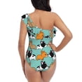 thumbnail image 5 of Cauagu Cute French Bulldog Print Women's Sexy One Piece Swimsuits One Shoulder Ruffle Tummy Control Bathing Suit Slimming Swimwear-Medium, 5 of 6