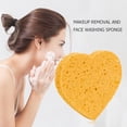 thumbnail image 3 of Esponja de limpieza facial de algodón con pulpa de madera en Ndcxsfigh forma de corazón Puff cosmético (amarillo), 3 of 9