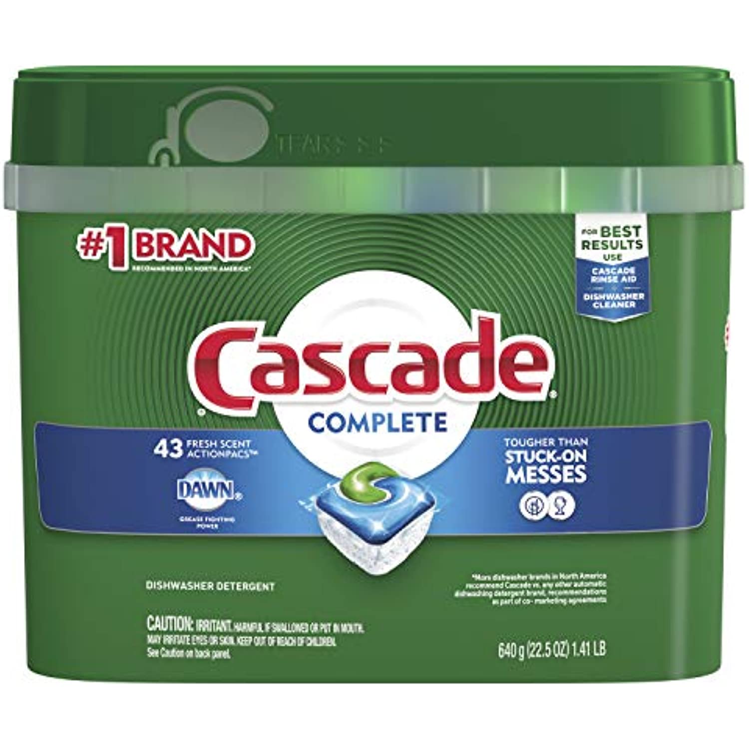 Cascade Complete Dishwasher Detergent, Fresh Scent, 43 Count