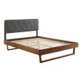 thumbnail image 2 of Modway Bridgette King Wood Platform Bed with Angular Frame in Walnut/Charcoal, 2 of 11