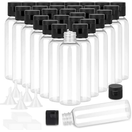 G Francis Plastic Juice Bottles with Caps in Black - 48pk 12oz Bottles with  Lids 