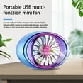 thumbnail image 4 of Ventilador de coche ajustable 360° con 3 velocidades y luces LED de colores | Ventilador silencioso con alimentación USB para coche y hogar | Ventilador multifunción con clip y 5 aspas, 4 of 9