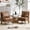 Coffee, variant on Villeston Suede Accent Chair, Solid Wood Armrests Armchair, Single Sofa with Comfortable Cushions and Lumbar,Coffee