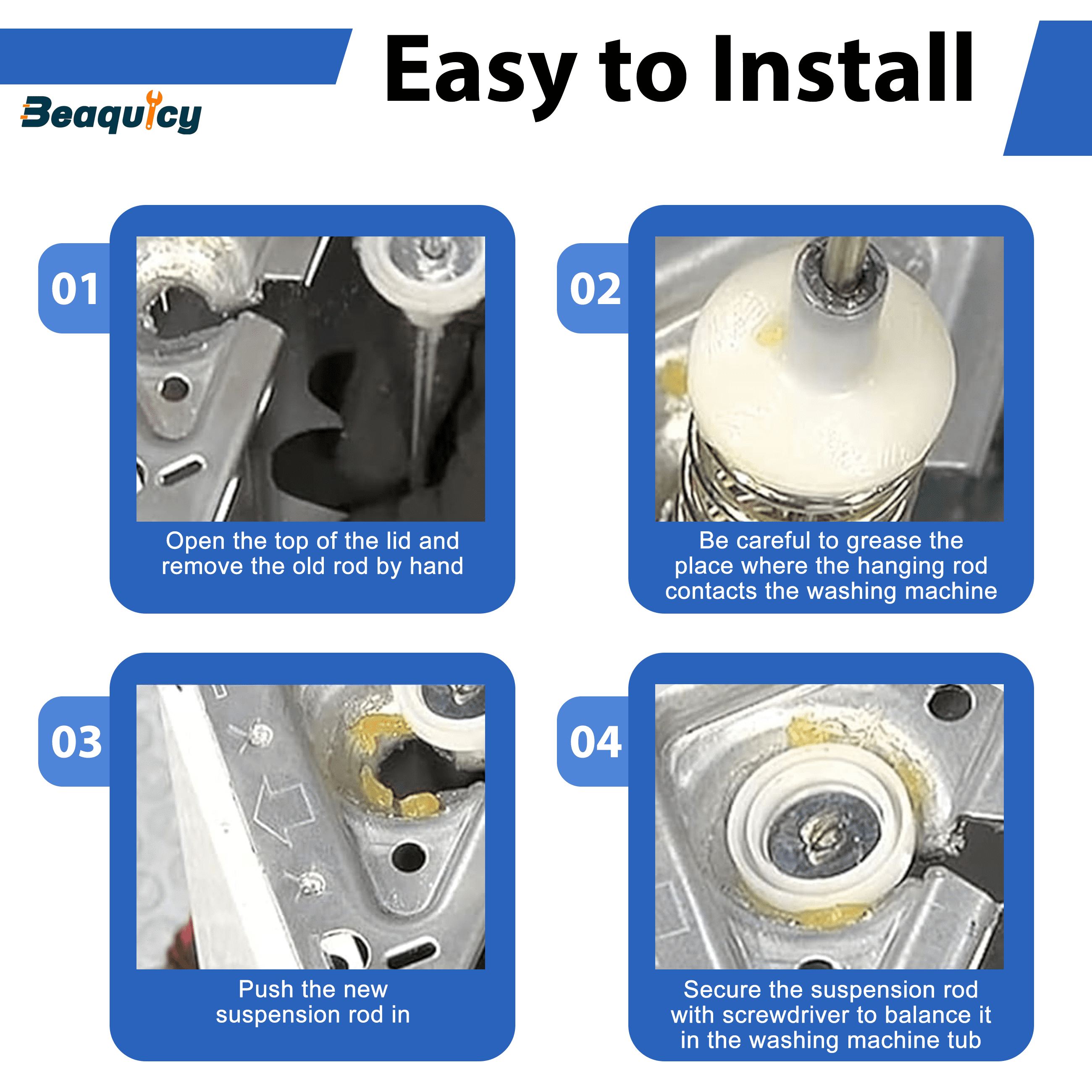 Beaquicy DC97-16350U Washer Suspension Rod Replaces Washing Machine DC97-16350S DC97-16350T