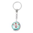 thumbnail image 1 of EeaseCA Cartoon Santa Double-sided Rotating Key Chain Christmas Key Chain Gift, 1 of 8