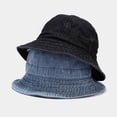 thumbnail image 2 of CoCopeanut Topi Nelayan Dapat Dilipat Baru 2022 Topi Ember Denim Dapat Dicuci Topi Bob Fashion Uniseks Topi Bucket Panama Pria Wanita Hip Hop Gorros, 2 of 6
