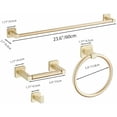 thumbnail image 7 of Brusehd Light Gold Bathroom Hardware Set 4 Pieces,Bathroom Accessories Set Stainless Steel Wall Mounted, Hand Towel Bar, Towel Ring, Robe Towel Hooks,Toilet Paper Holder,Towel Bar Set, 23.6 Inch…, 7 of 7