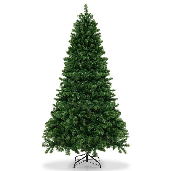 Topbuy 7FT Pre-lit Artificial Christmas Tree Hinged Xmas Tree with 700 Warm White LED Lights
