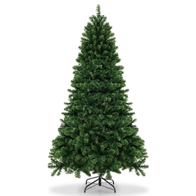 Patiojoy 7FT Pre-lit Artificial Christmas Tree Hinged Xmas Tree with 700 Warm White LED Lights