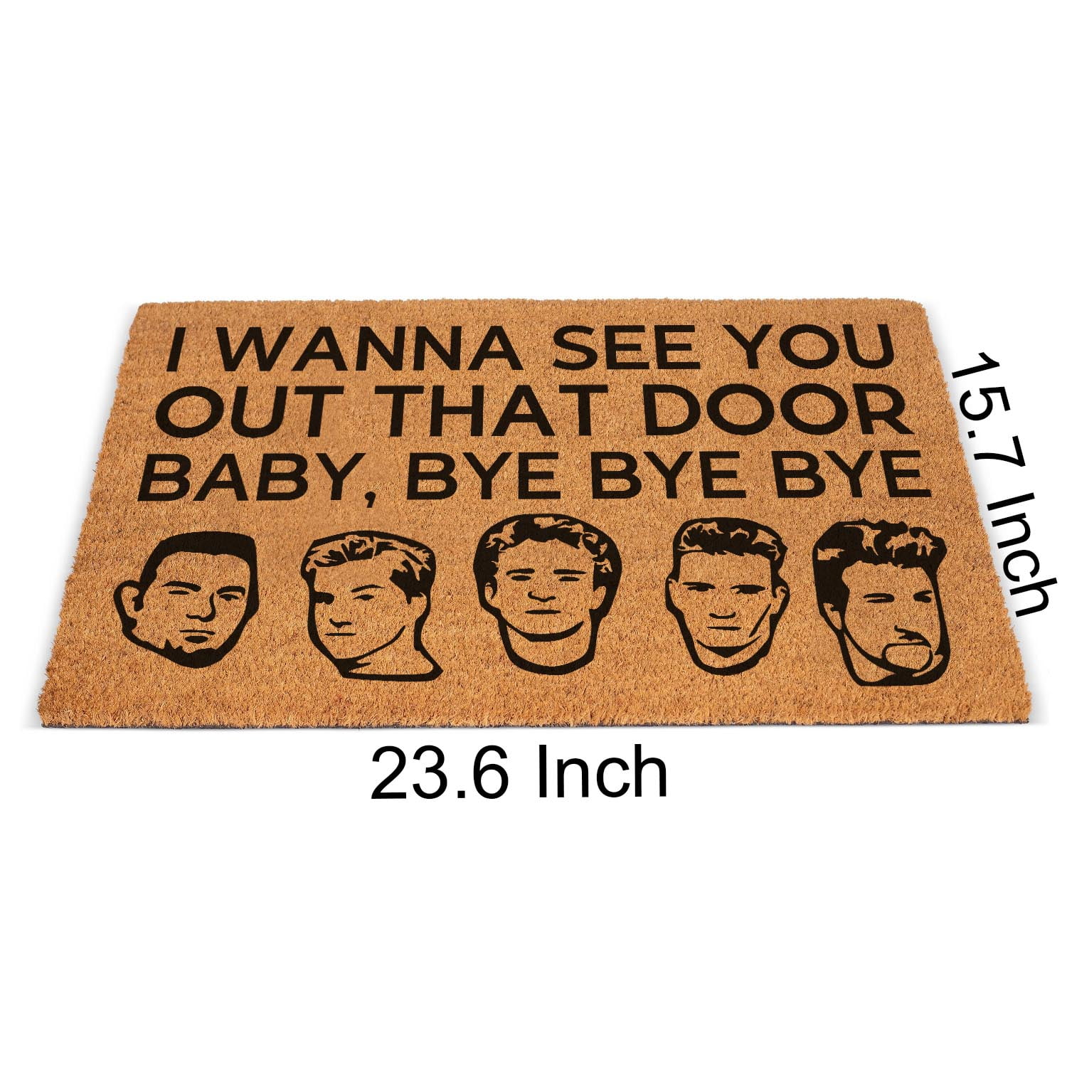Funny Welcome Coir Doormat I Wanna See You Out That Door Doormat Welcome Front Porch Decor Doormat for The Entrance Way Personalized Rug Non Slip Outdoor Coir Doormat 23.6x15.7inch