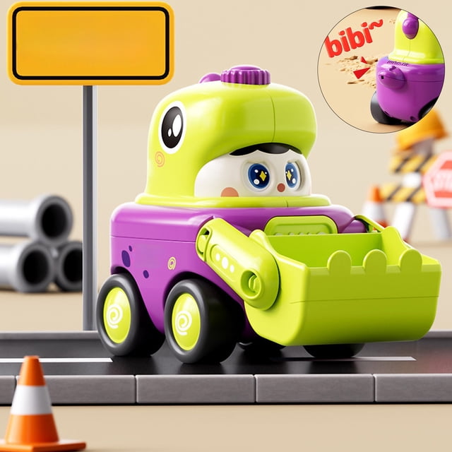 Toy Car Dinosaur Face Changing Engineering Car Puzzle Toy Engineering Car With Whistle Pressing Engineering Car