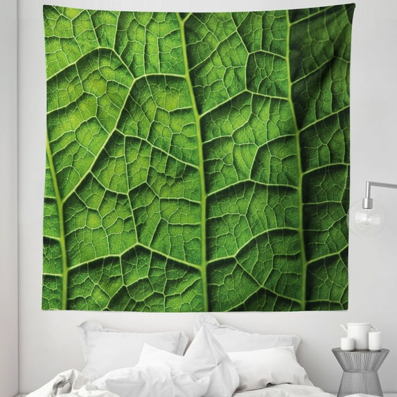 Green Tapestry, Brazilian Rain Tropic Exotic Forest Tree Big Huge Leaf Macro Texture Art Print, Fabric Wall Hanging Decor for Bedroom Living Room Dorm, 5 Sizes, Dark Green, by Ambesonne